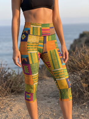 Rhodonite Ubuntu High Waisted Leggings Capri Yoga Leggings — Lolekai