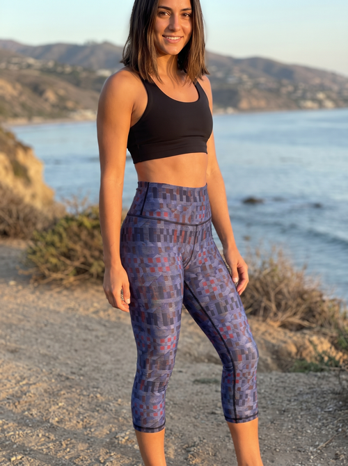 Rhodonite Masai High Waisted Leggings Capri Yoga Leggings — Lolekai