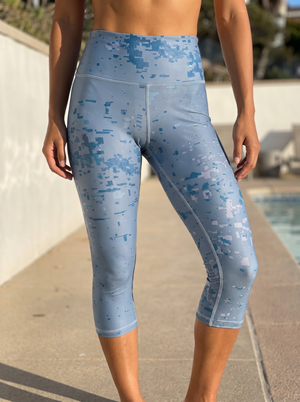 Blue Aura Riptide swim & gym high waisted leggings