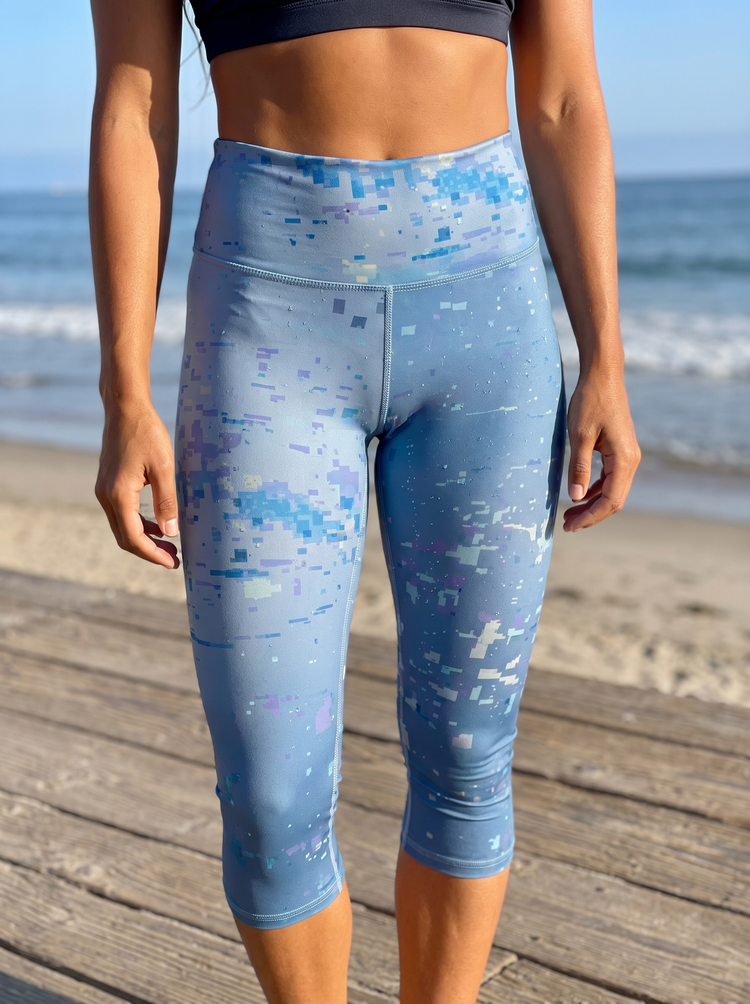 Blue Aura Riptide swim & gym high waisted leggings