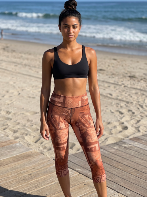 Burnt Sienna Kanaloa swim & gym high waisted leggings