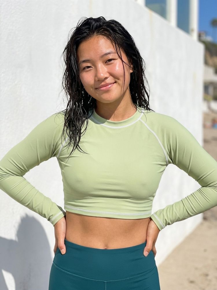 Women's Cucumber Crop Top Rash Guard