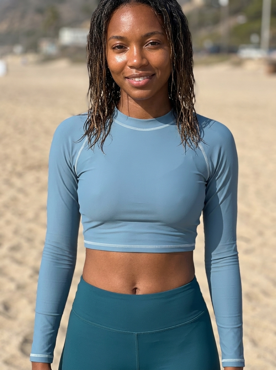 Crop Top in Stone Blue