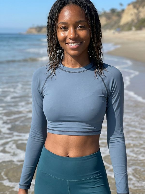 Women's Slate Crop Top Rash Guard