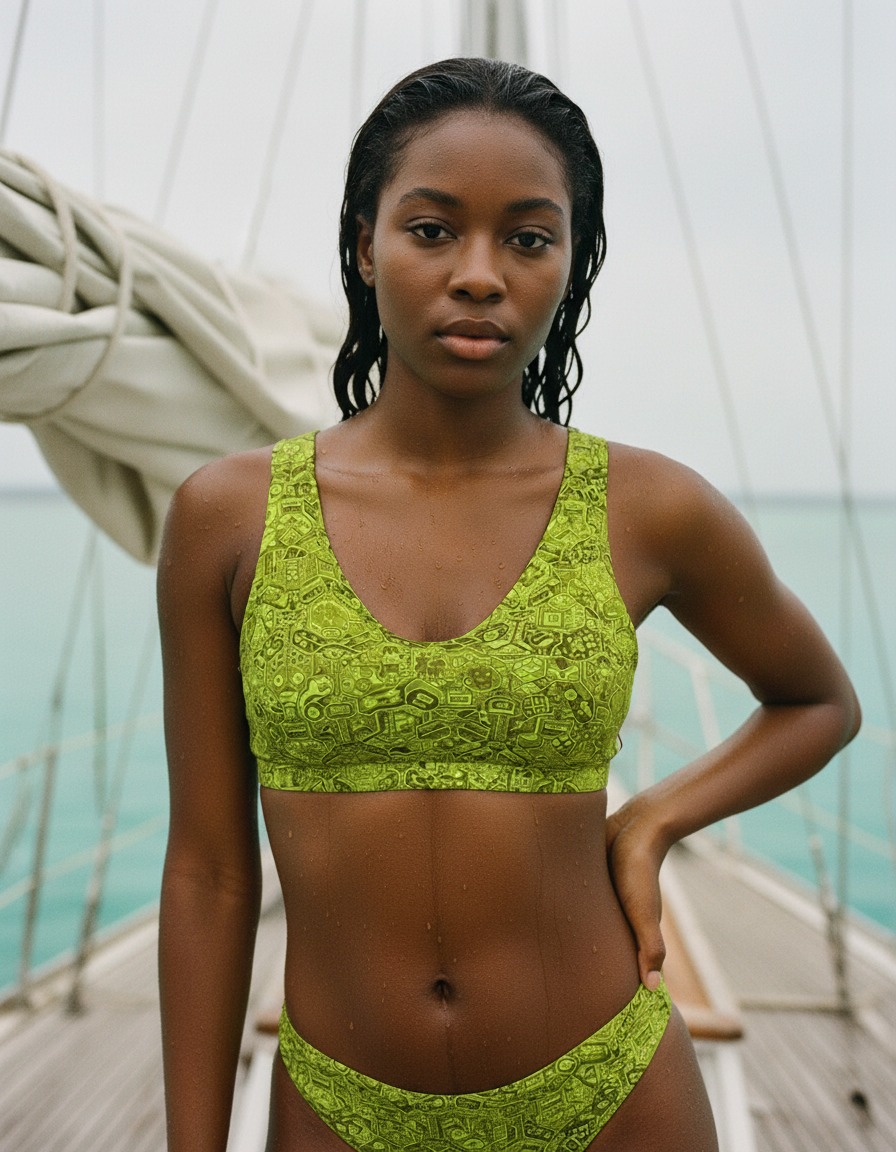 Bikini Top in Lime Nami