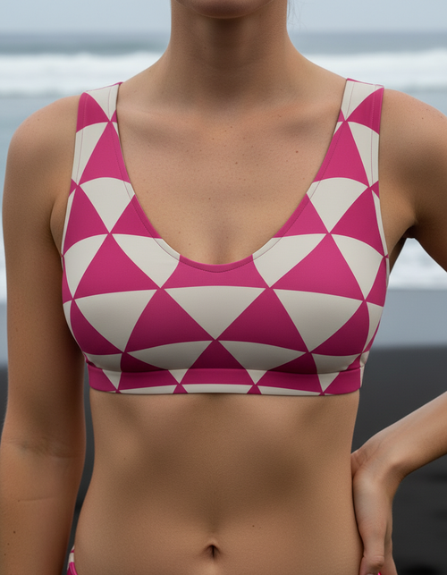 Electric Fuchsia Mizuki Bikini Top Padded Bikini Top — Lolekai