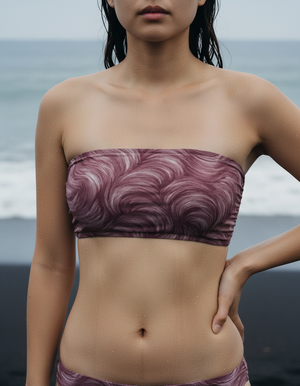 Dusty Rose Lumina Bandeau Bikini Bandeau Bikini Top — Dripper