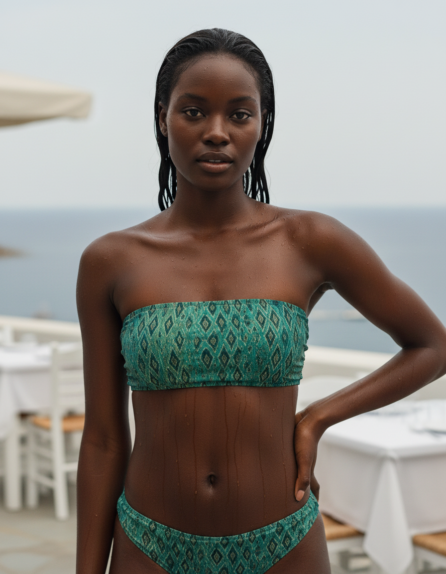 Bikini Top in Runway Emerald Jasmine