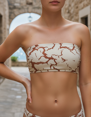 Burnt Sienna Vector Bandeau Bikini Bandeau Bikini Top — Dripper