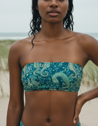 Turquoise Triton Bandeau Bikini Top