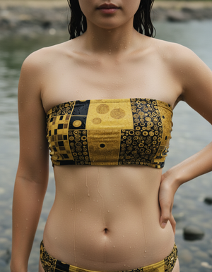 Yellow Aureate Bandeau Bikini Bandeau Bikini Top — Dripper