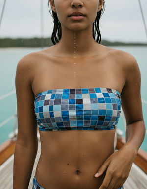 Blue Aura Kaleido Bandeau Bikini Bandeau Bikini Top — Dripper