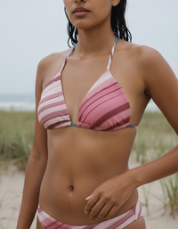 Tea Rose Prism Padded String Bikini Top