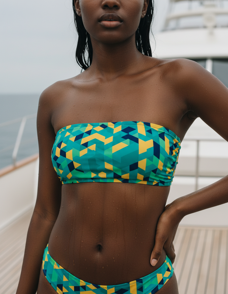 Turquoise Nami Bandeau Bikini Top