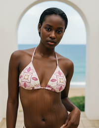 Burnished Lilac Poppy Padded String Bikini Top