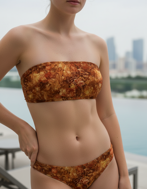 Citrus Orange Serenade Bandeau Bikini Bandeau Bikini Top — Dripper