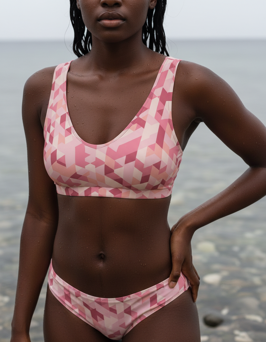 Bikini Top in Millennial Pink Nami