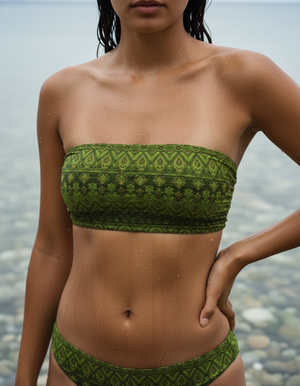 Lime Serenade Bandeau Bikini Bandeau Bikini Top — Dripper