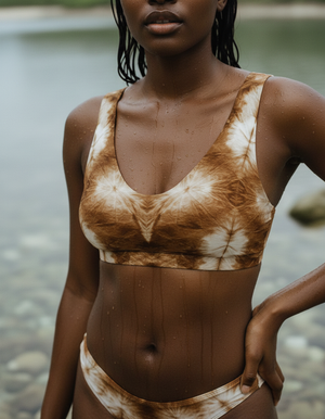 Coffee Bean Indigo Bikini Padded Bikini Top — Dripper