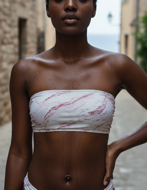 Dusty Rose Eclipse Bandeau Bikini Bandeau Bikini Top — Dripper