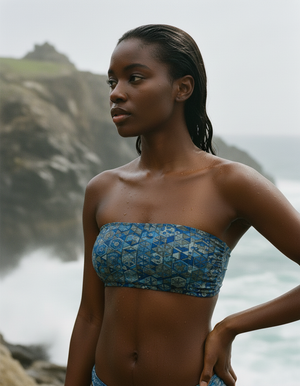 Blue Aura Yuzu Bandeau Bikini Bandeau Bikini Top — Dripper