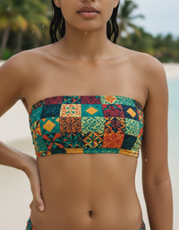 Lime Pulse Bandeau Bikini Top