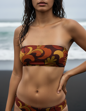 Burnt Sienna Moulin Bikini Top Bandeau Bikini Top — Dripper