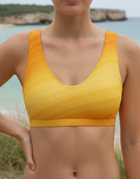 Yellow Ripple Padded Bikini Top