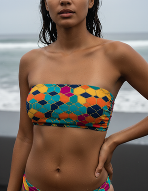 Transformative Teal Yugen Bandeau Bikini Bandeau Bikini Top — Dripper