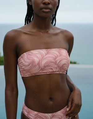 Millennial Pink Lumina Bandeau Bikini Bandeau Bikini Top — Dripper