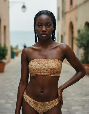 Muskmelon Riad Bandeau Bikini Bandeau Bikini Top — Dripper