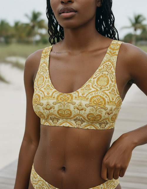 Yellow Rangoli bikini tops