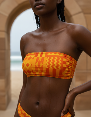 Citrus Orange Moyo Bandeau Bikini Bandeau Bikini Top — Dripper