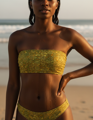Runway Chartreuse Yuzu Bandeau Bikini Bandeau Bikini Top — Dripper