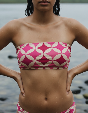 Electric Fuchsia Mizuki Bandeau Bikini Bandeau Bikini Top — Dripper