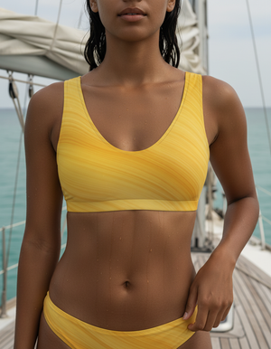 Yellow Spectrum Bikini Padded Bikini Top — Dripper