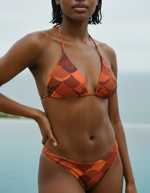 Coffee Bean Nami Bikini Top Padded String Bikini Top — Dripper