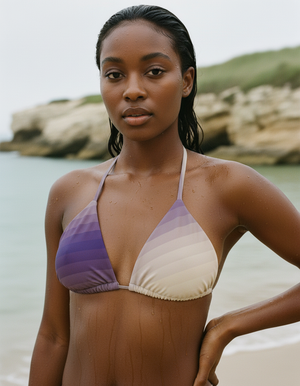 Angora Ripple Bikini Top Padded String Bikini Top — Dripper