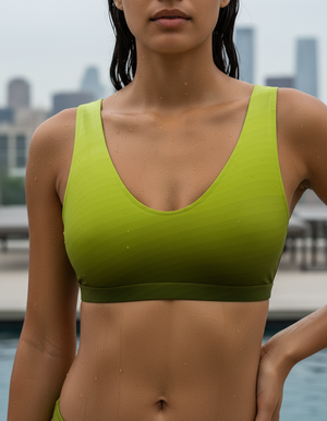 Lime Ripple Bikini Padded Bikini Top — Dripper