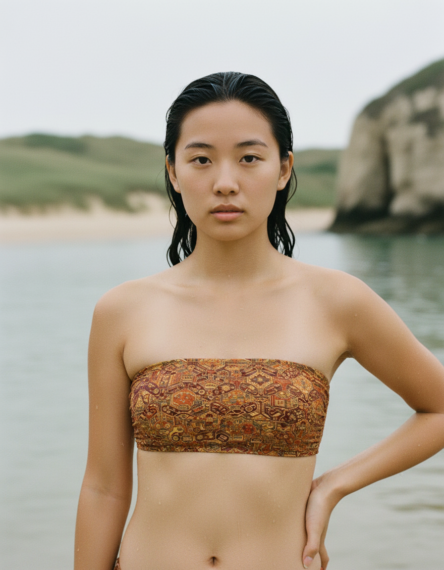 Bikini Top in Citrus Orange Nami