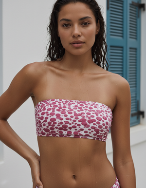 Millennial Pink Dapple Bandeau Bikini Bandeau Bikini Top — Dripper