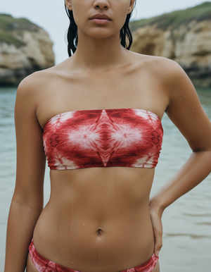 Fiery Red Indigo Bandeau Bikini Bandeau Bikini Top — Dripper