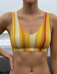 Yellow Pulse Padded Bikini Top