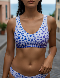 Blue Aura Pixel Padded Bikini Top