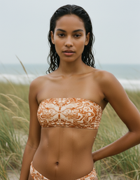Burnt Sienna Burst Bandeau Bikini Top