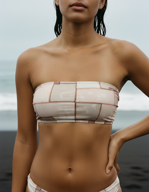 White Onyx Sumi Bandeau Bikini Bandeau Bikini Top — Dripper