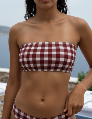 Coffee Bean Meadow Bikini Top Bandeau Bikini Top — Dripper