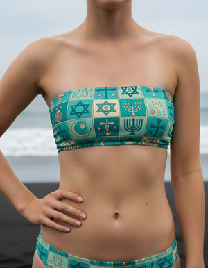 Turquoise Unity Bandeau Bikini Bandeau Bikini Top — Dripper