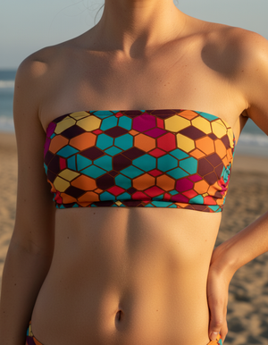 Coral Yugen Bandeau Bikini Bandeau Bikini Top — Dripper