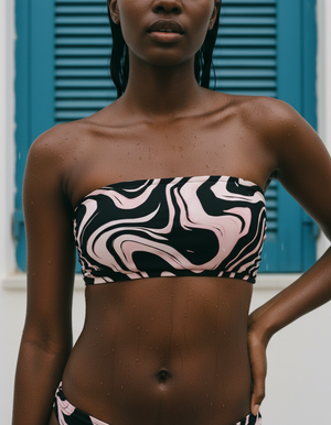 Millennial Pink Eclipse Bandeau Bikini Bandeau Bikini Top — Dripper